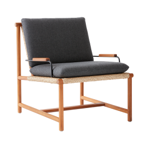 The Sentinel Lounge Chair from CB2’s collection with LAWSON FENNING offers ultimate comfort and Mid-century vibes.
